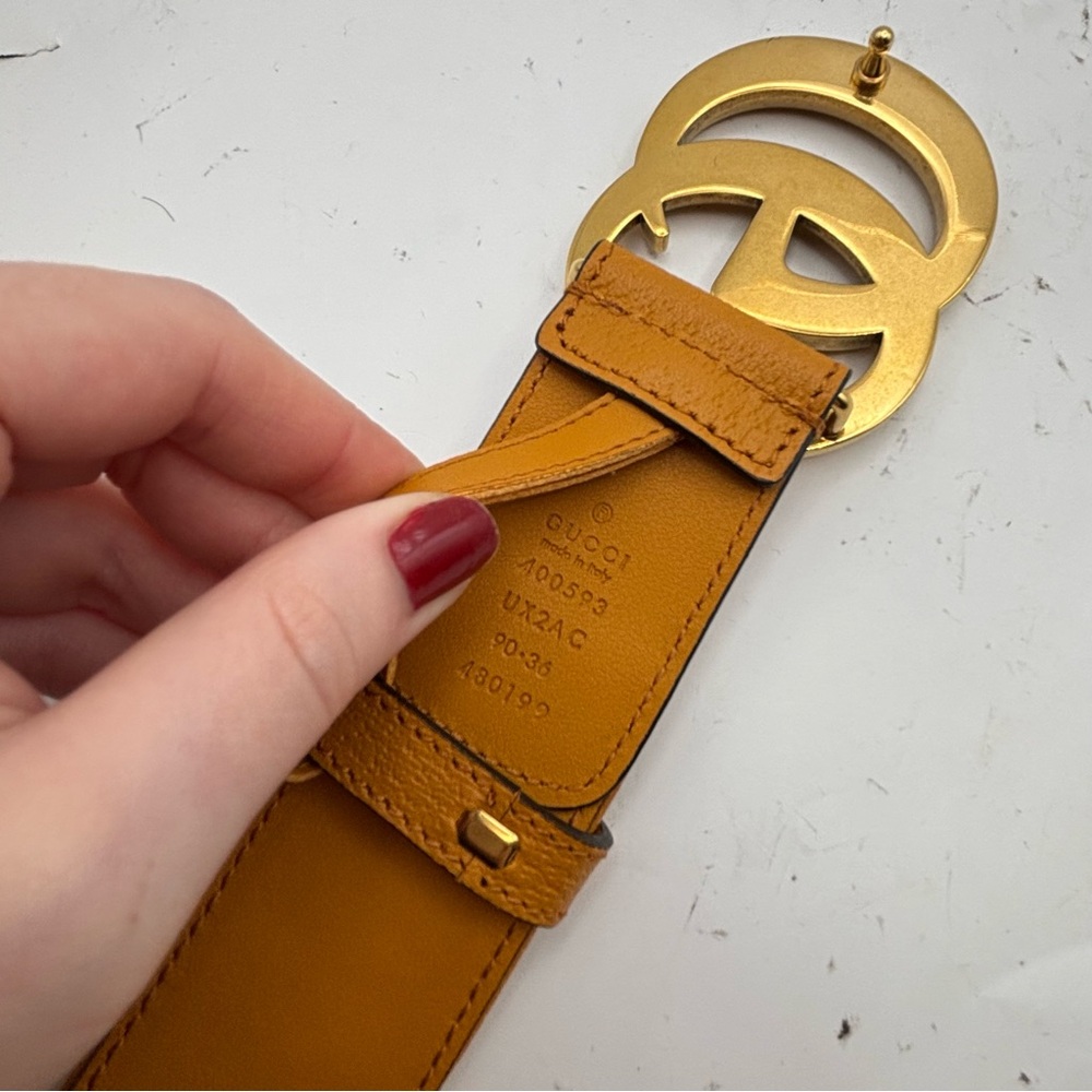 Gucci Marmont Raffia 1 1/2" Wide Belt With Box And Dust Bag Size 90 / 36 - Picture 4 of 9